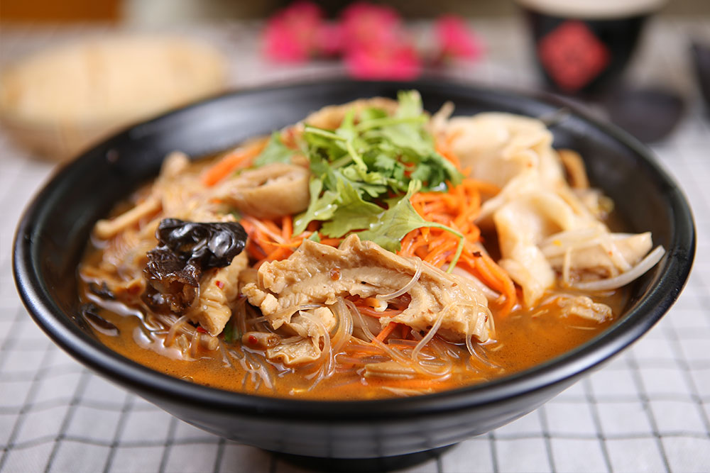 #17 hot sour pork intestines noodle soup 酸辣肥肠面 <img title='Spicy & Hot' align='absmiddle' src='/css/spicy.png' />